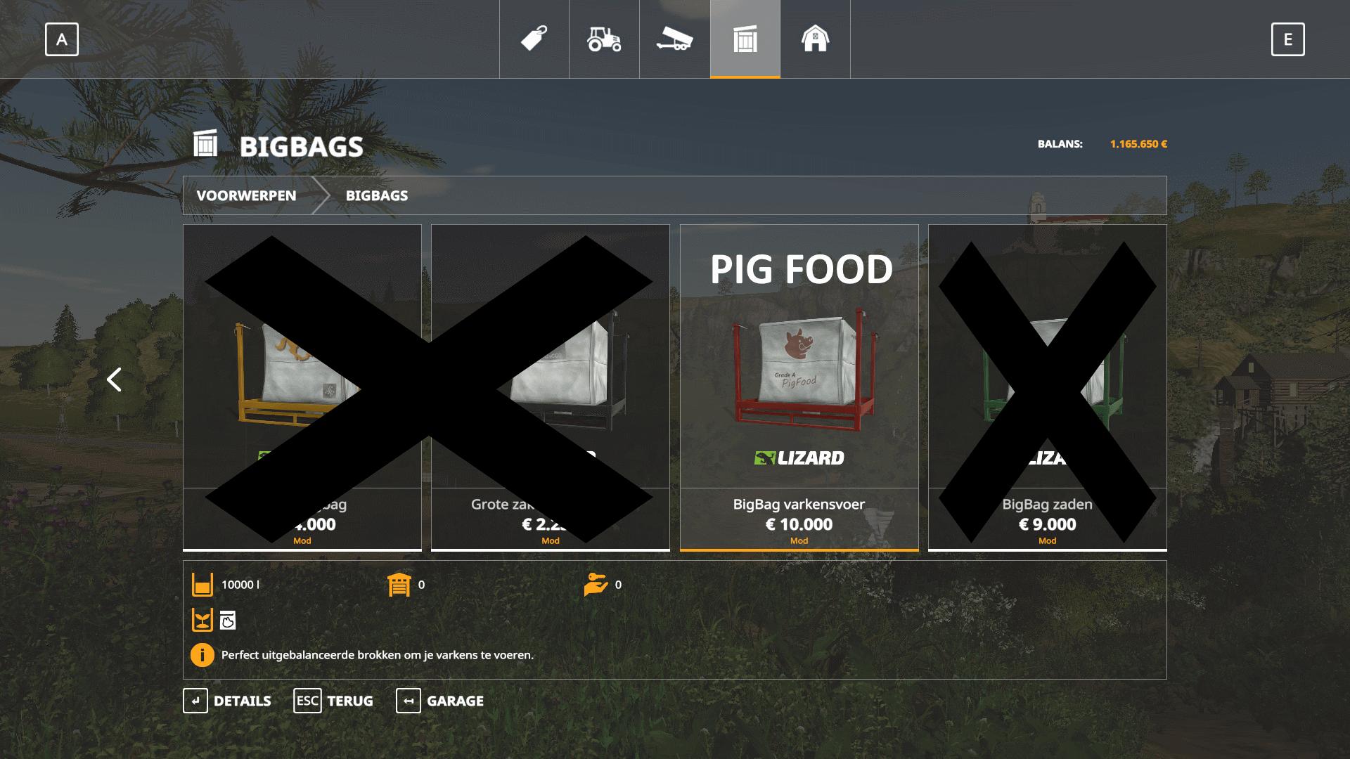 10K capacity bigBag Pig Food v 1.0