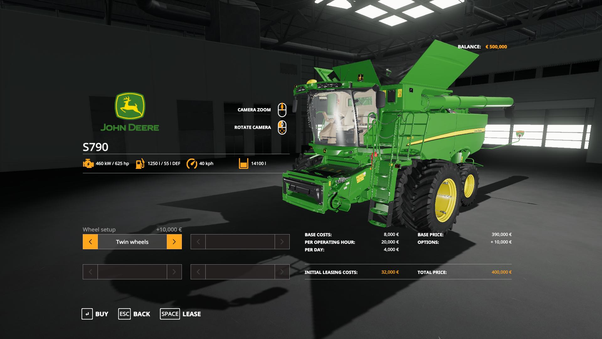 John Deere S790 with SeatCam v 1.0