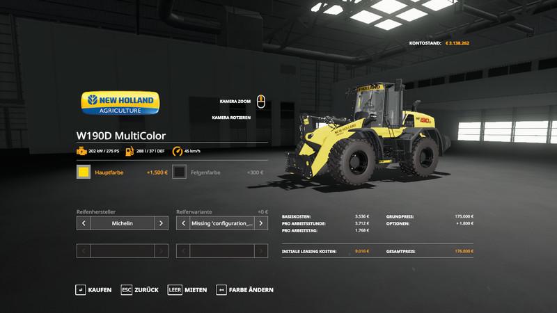 New Holland W190D MultiColor v 1.0