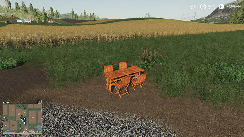 Wooden table with chairs to place v 1.0
