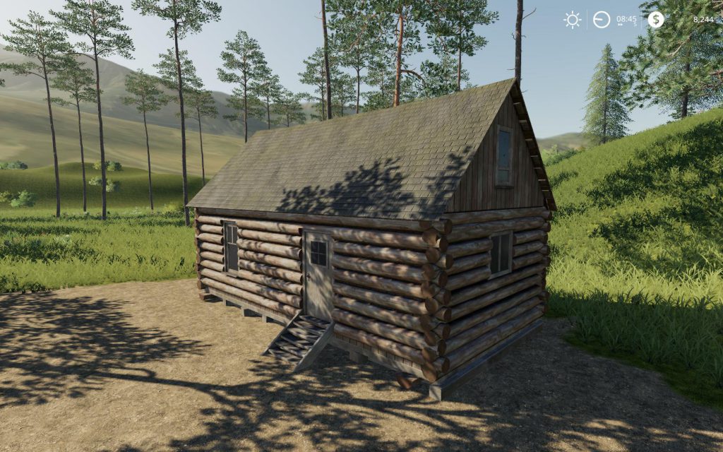 Placeable Log Cabin with sleep trigger v 1.0 - FS19 mod - FS19.net