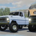 1970 FORD F250 with colision on flatbed v 1.1