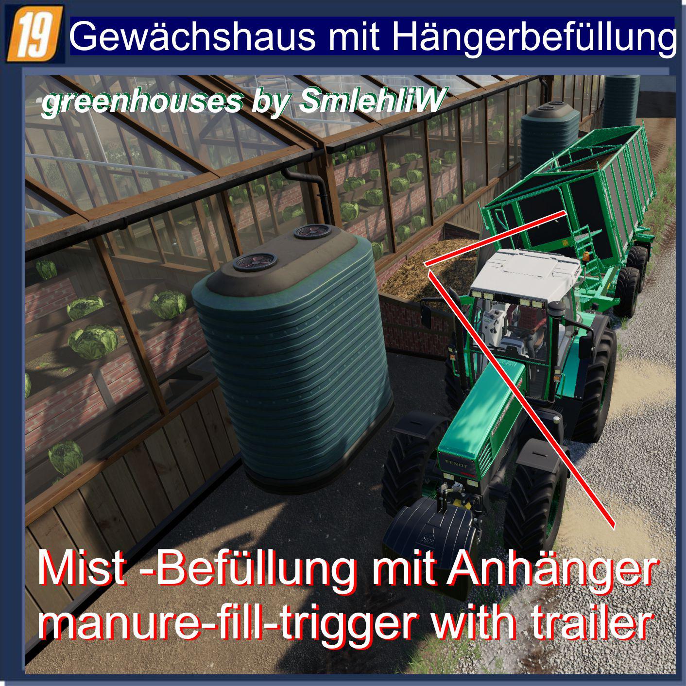 Greenhouses Manure Trailer Filling v 1.3