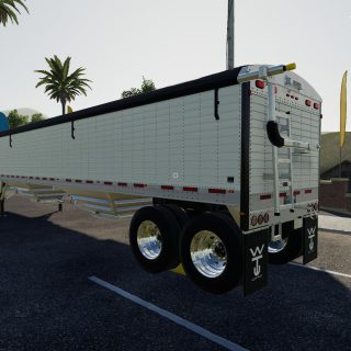 a double semi grain trailer mod for fs19