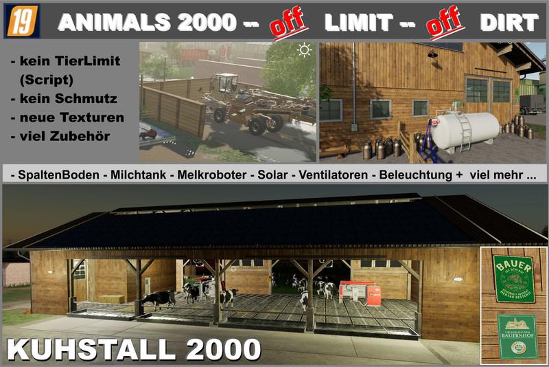 Cowshed 2000 without animal limit + no pollution + accessories v 1.3