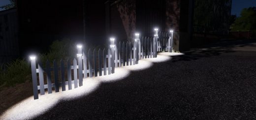 FS19 WHITE PLACEABLE FENCES WITH LIGHTS V2.0
