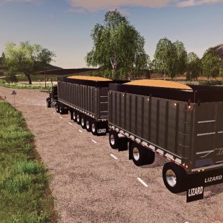 LIZARD END DUMP BULK TRAILER + PUP TRAILER V1.1 - FS19 mod - FS19.net