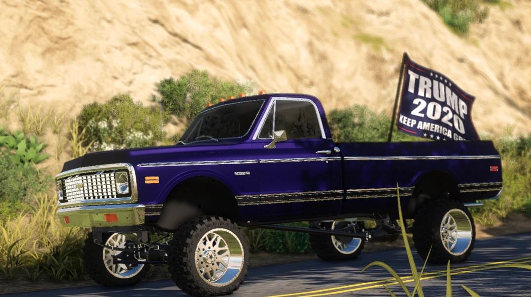 CHEVY LONG BED WITH TRUMP FLAG V1.0